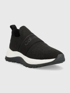 Sneakers boty Calvin Klein KNIT RUNNER SLIP ON černá barva, HW0HW01443