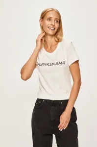Calvin Klein dámské bílé tričko Logo - XS (112)