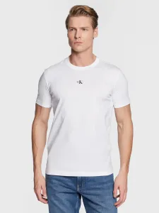 Calvin Klein pánské bílé tričko MICRO MONOLOGO - XL (YAF)