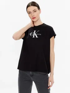 Bavlněné tričko Calvin Klein Jeans černá barva