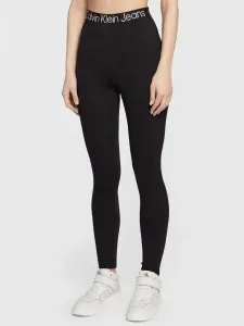 Legíny Calvin Klein Jeans dámské, černá barva, hladké #4415403