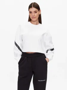 Mikina Calvin Klein Jeans dámská, bílá barva, s aplikací #4332865