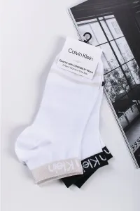 Bílé kotníkové ponožky Quarter Logo Welt - dvojbalení