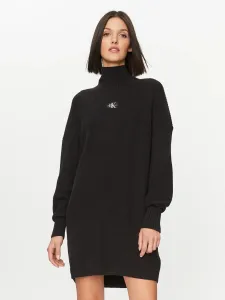 Bavlněné šaty Calvin Klein Jeans černá barva, mini, oversize #5540268