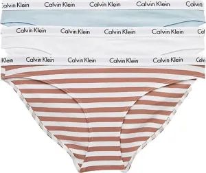 Calvin Klein dámské kalhotky Barva: 642 BLUE/WHITE/RAINER STRIPE_SANDALWOOD, Velikost: XS #1146811
