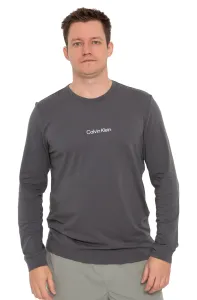 Pyžamové tričko s dlouhým rukávem Calvin Klein Underwear šedá barva, s potiskem #1841820