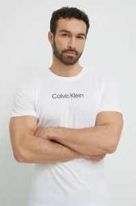 Bavlněné plážové tričko Calvin Klein bílá barva, s potiskem #5910903