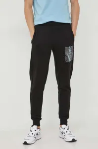 Bavlněné tepláky Calvin Klein černá barva, s potiskem