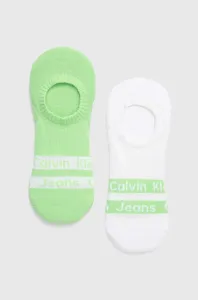 Kotníkové ponožky Calvin Klein 2-pack pánské, zelená barva