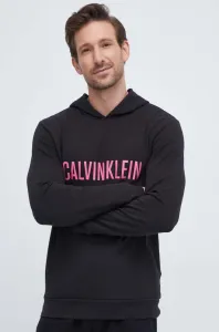 Mikina Calvin Klein Underwear černá barva, s kapucí, s potiskem #5302286