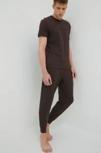 Tepláky Calvin Klein Underwear pánské, hnědá barva, hladké #1860642