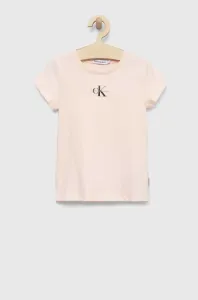 Dětské bavlněné tričko Calvin Klein Jeans růžová barva #3714614