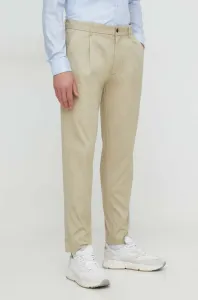 Kalhoty Calvin Klein pánské, béžová barva, jednoduché #6179421