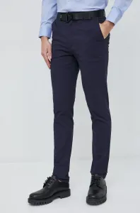 Kalhoty Calvin Klein pánské, tmavomodrá barva, přiléhavé, K10K110979