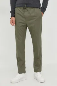 Kalhoty Calvin Klein pánské, zelená barva, přiléhavé