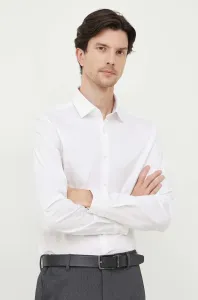 Košile Calvin Klein pánská, bílá barva, slim, s klasickým límcem #6110766