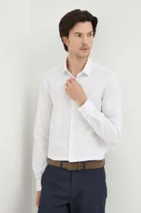 Košile Calvin Klein pánská, bílá barva, slim, s klasickým límcem #5970565