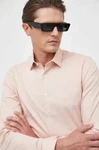 Košile Calvin Klein pánská, růžová barva, slim, s klasickým límcem #5635493