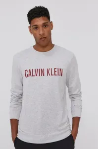 Pyžamová mikina Calvin Klein Underwear pánská, šedá barva, s potiskem #1684889