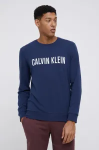 Pyžamové tričko s dlouhým rukávem Calvin Klein Underwear tmavomodrá barva, hladké #1686818
