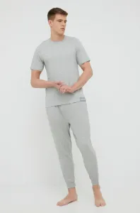 Pyžamové kalhoty Calvin Klein Underwear pánské, šedá barva, hladká #1686928