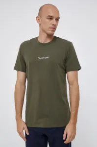 Pyžamové tričko Calvin Klein Underwear zelená barva, hladké #1685853