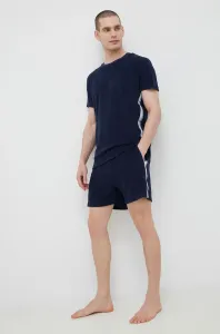 Plážové šortky Calvin Klein pánské, tmavomodrá barva, hladké