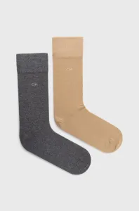 Ponožky Calvin Klein 2-pack pánské, béžová barva #1960409