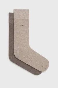 Ponožky Calvin Klein 2-pack pánské, hnědá barva #1960412