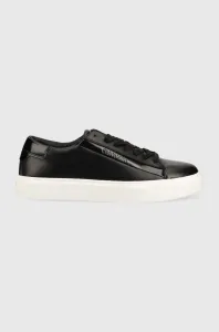 Kožené sneakers boty Calvin Klein Hm0hm00861 Low Top Lace Up Lth černá barva