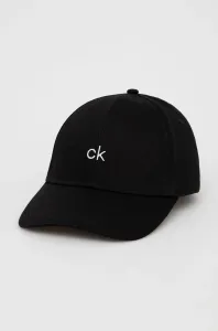 Čepice Calvin Klein černá barva, s aplikací