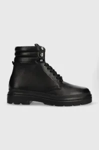 Kožené trapery Calvin Klein Combat Boot Pb Lth pánské, černá barva #4301972