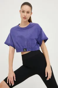 Bavlněné tričko Calvin Klein fialová barva