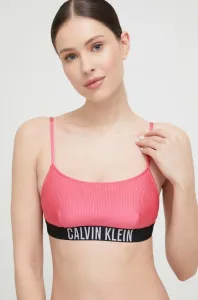 Plavková podprsenka Calvin Klein fialová barva, mírně vyztužený košík