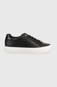 Kožené sneakers boty Calvin Klein Hw0hw01373 Vulc Lace Up Mono Mix černá barva
