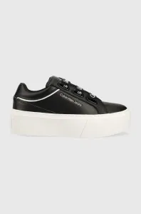 Sneakers boty Calvin Klein Jeans YW0YW00868 FLATFORM+ LOW BRANDED LACES černá barva