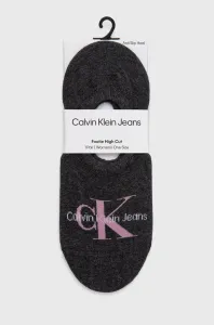 Calvin Klein dámské tmavě šedé ponožky - ONESIZE (CHARCOAL)