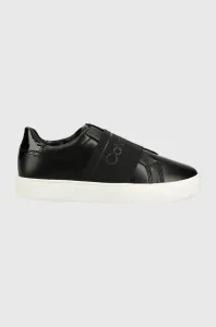 Kožené sneakers boty Calvin Klein černá barva #2888571