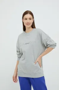 Pyžamové tričko s dlouhým rukávem Calvin Klein Underwear šedá barva, s aplikací #1690314