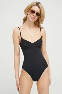 Jednodílné plavky Calvin Klein černá barva, měkký košík