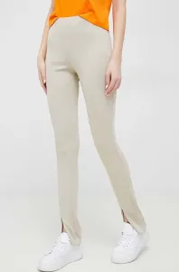 Kalhoty Calvin Klein dámské, béžová barva #4133446