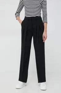 Kalhoty Calvin Klein dámské, černá barva, široké, high waist #4307691