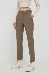 Kalhoty Calvin Klein dámské, šedá barva, fason cargo, high waist #5962934