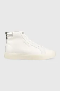 Kožené sneakers boty Calvin Klein Vulc High Top bílá barva #3981034