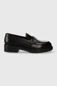 Mokasíny Calvin Klein RUBBER SOLE LOAFER W dámské, černá barva, na platformě, HW0HW01791 #5310322