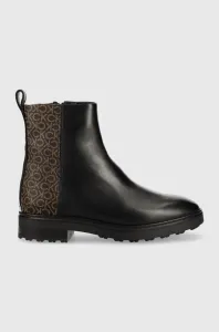 Nízké kozačky Calvin Klein Cleat Ankle Boot dámské, černá barva, na plochém podpatku #5677207