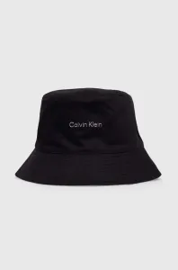 Oboustranný bavlněný klobouk Calvin Klein černá barva, bavlněný #5362856