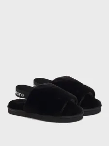 Pantofle Calvin Klein Jeans Home Slipper Fakefur Elastic černá barva