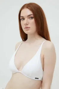 Plavková podprsenka Calvin Klein bílá barva, mírně vyztužený košík