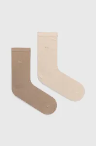 Ponožky Calvin Klein 2-pack dámské, béžová barva #6131703